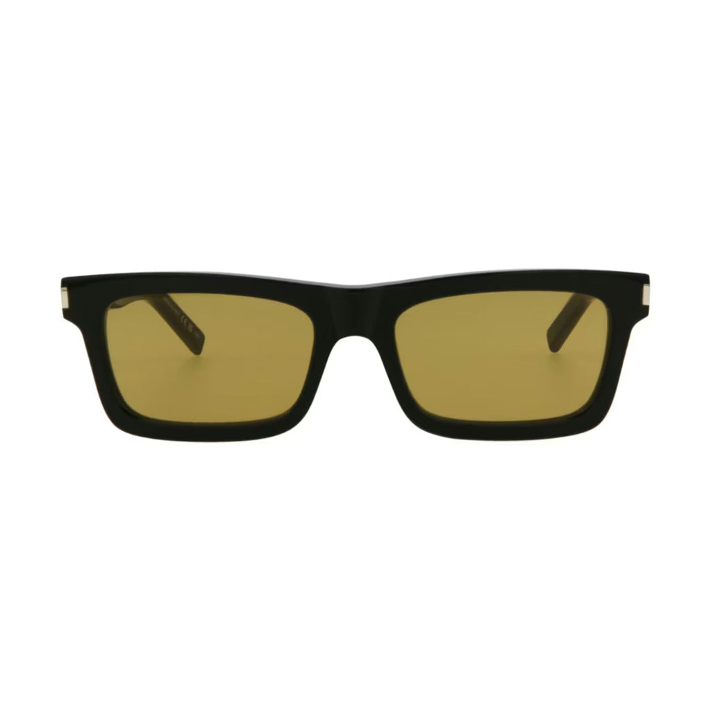Saint Laurent Square Sunglasses 'Black/Black/Yellow'