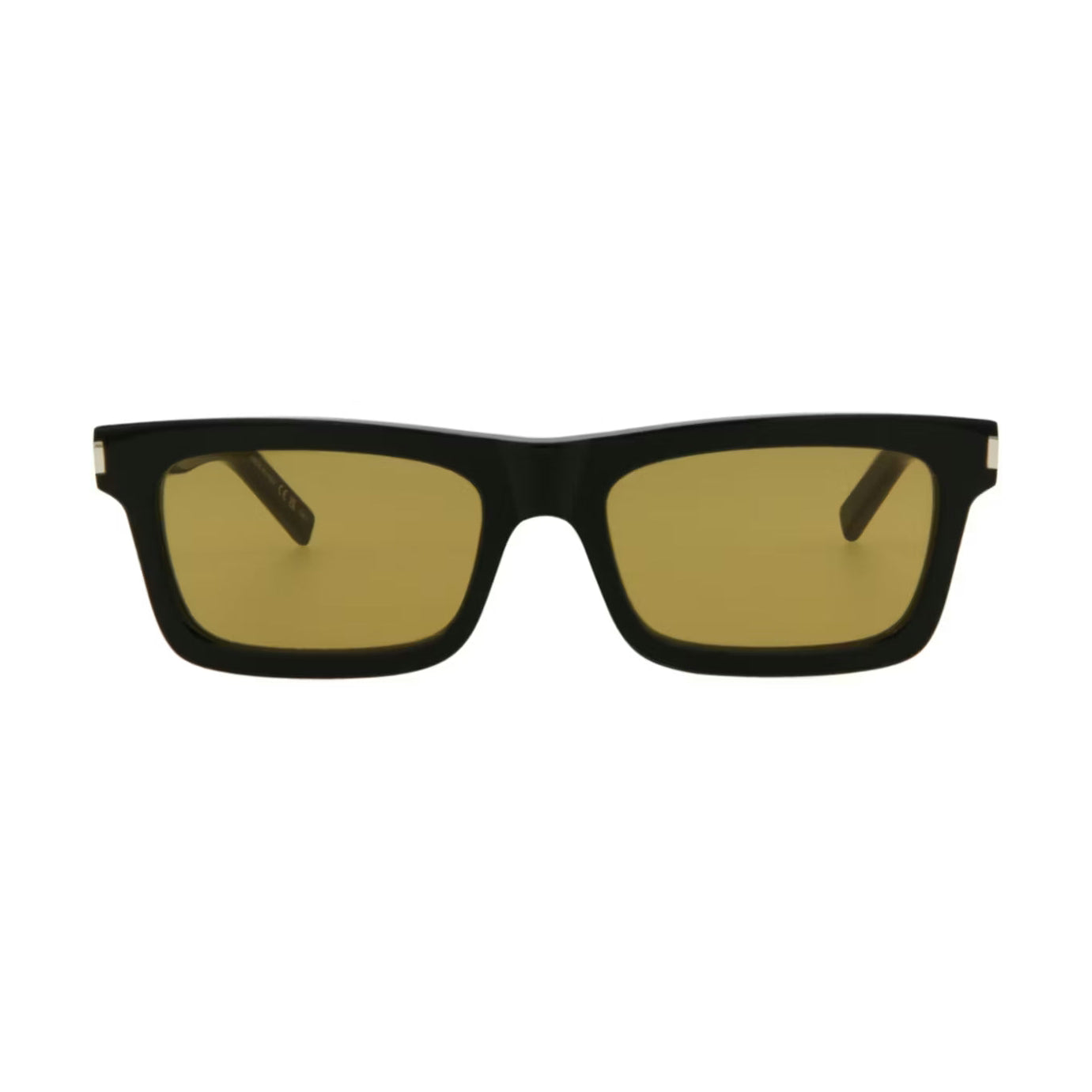 Saint Laurent Square Sunglasses 'Black/Black/Yellow'