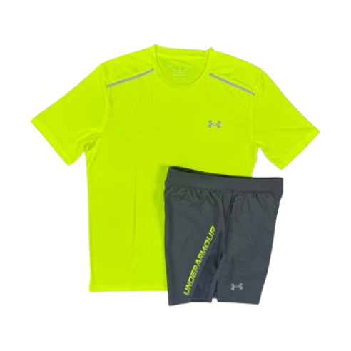 UNDER ARMOUR TECH SHORT SET - VOLT/GREY