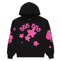 SP5DER Pink & Black Star Hoodie