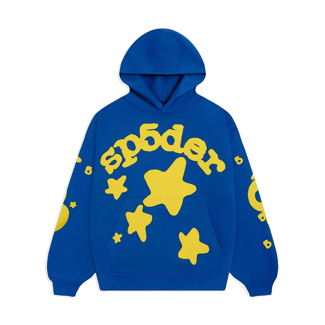 SP5DER Blue & Yellow Star Hoodie