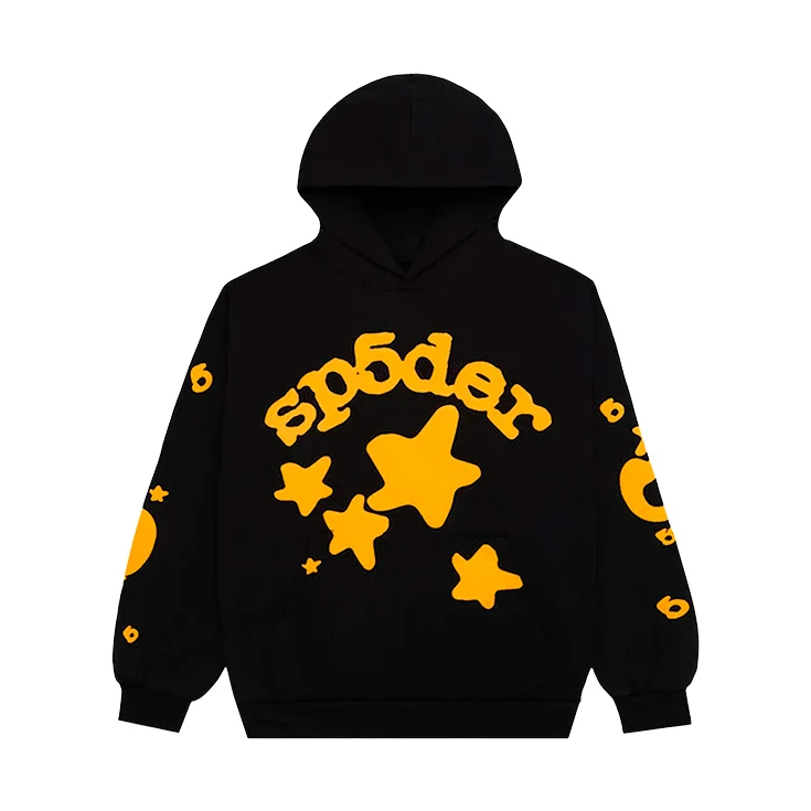 SP5DER Black & Yellow Star Hoodie