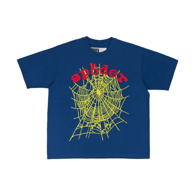 SP5DER Web-Tee Blue & Red & Yellow