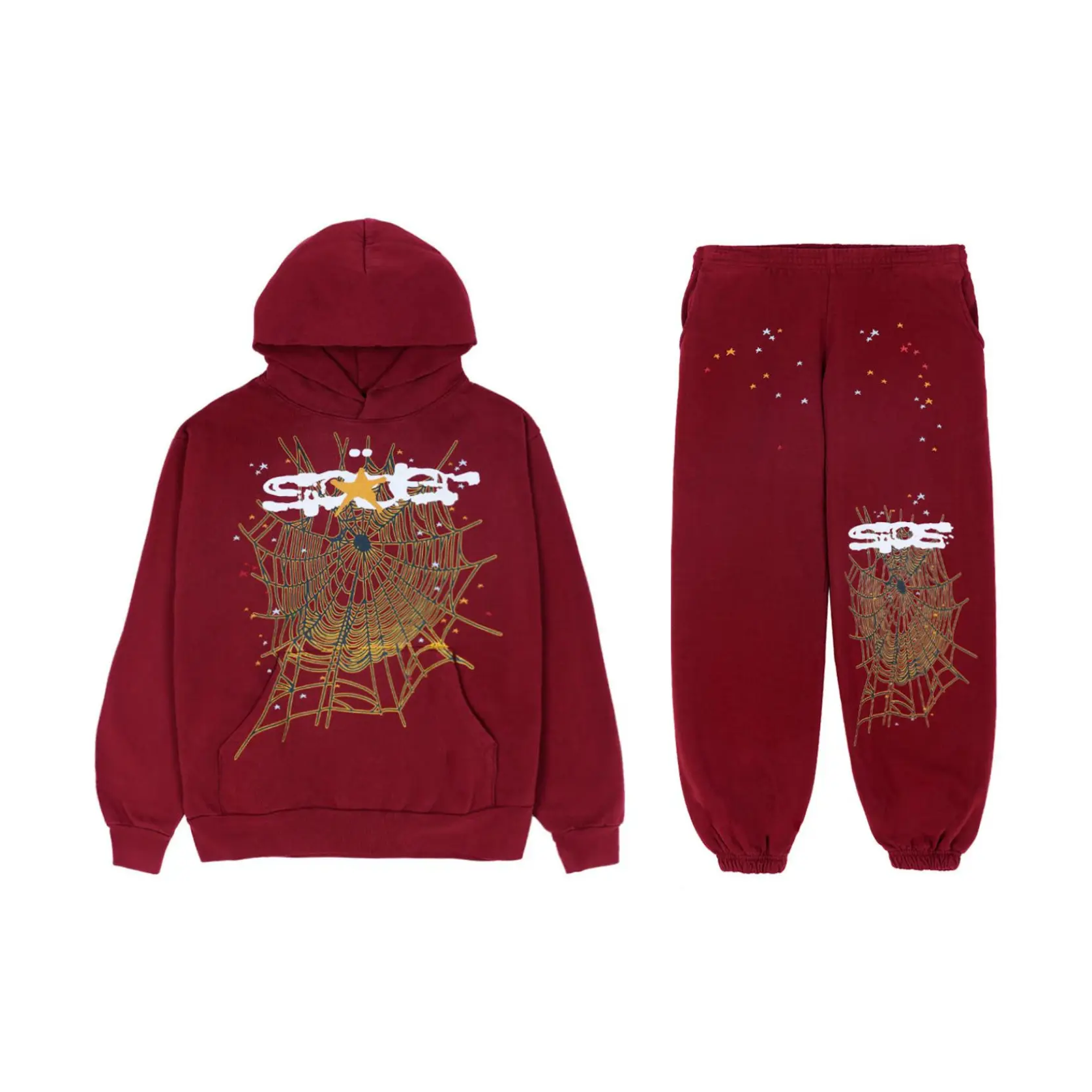 SP5DER Webtracksuit Red & Yellow