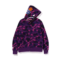 BAPE Color Camo Shark Full Zip Hoodie Purple