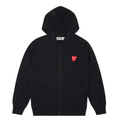 CDG Heart Zip Hoodie Black