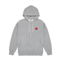 CDG Heart Zip Hoodie Grey