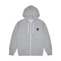 CDG Heart Zip Hoodie Grey