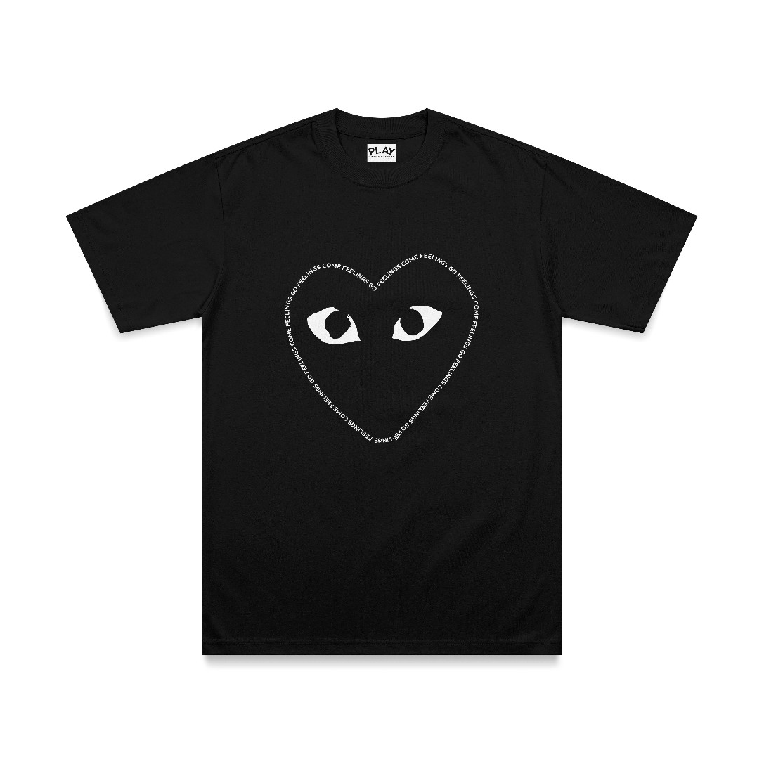 CDG Heart Black Tee