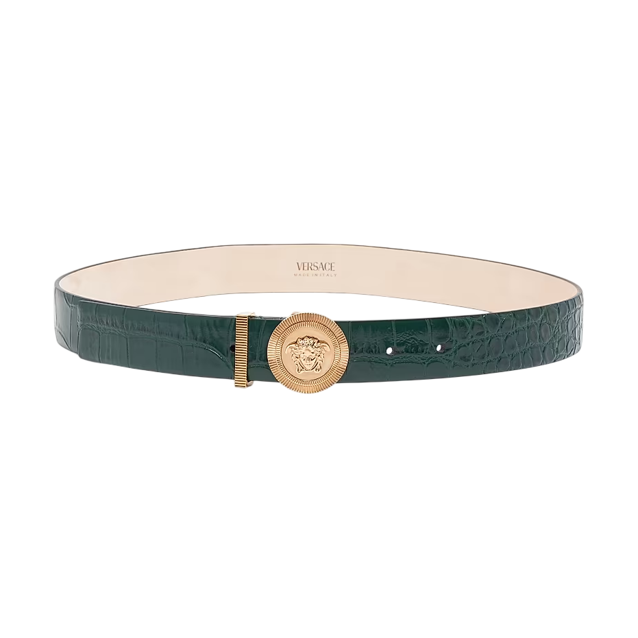 Versace Croc-Embossed Leather Medusa