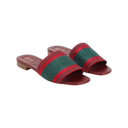 Gucci Red Slip On Sandals