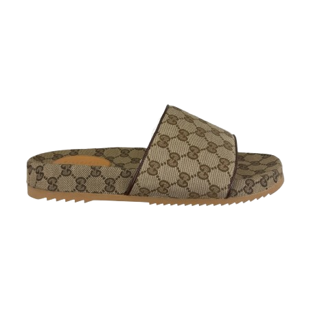 Gucci Men's Beige GG Canvas Sliders