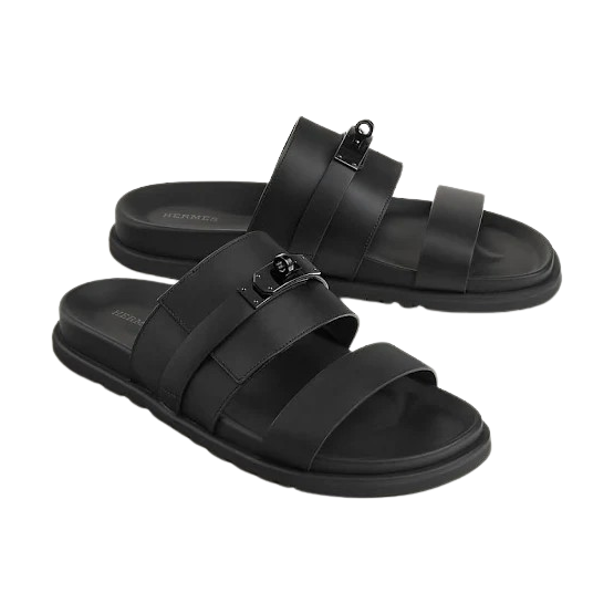 HERMES Jackson Sandal Black