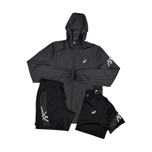 Asics fully black complete set