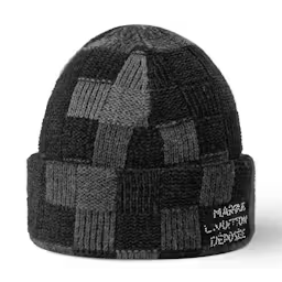 Louis Vuitton LV Crush Damoflage Beanie Black