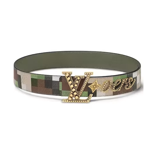 Louis Vuitton LV Lovers 40mm Belt Damoflage Green
