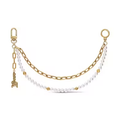 Louis Vuitton Chain Belt Pearls Bag Charm Gold