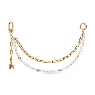 Louis Vuitton Chain Belt Pearls Bag Charm Gold