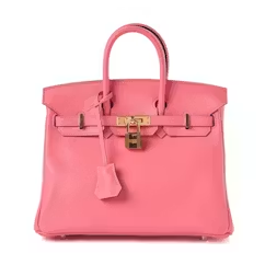 Hermes Birkin Swift Gold 25 Rose Azalee