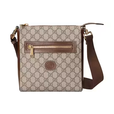 Gucci Interlocking G Messenger Bag GG Supreme Canvas Beige/Ebony