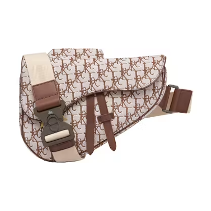 Dior x CACTUS JACK Oblique Jacquard Saddle Bag Coffee