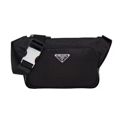 Prada Re-Nylon and Saffiano Leather Shoulder Bag Black