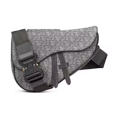 Dior Saddle Bag Dior Oblique Jacquard Ruthenium/Black