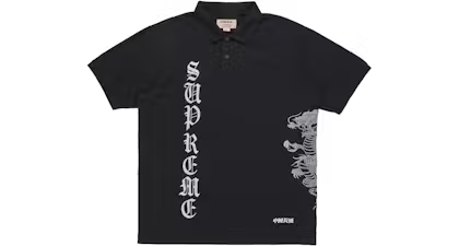 Supreme The Great China Wall Dragon Polo Black