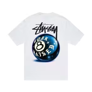 Stussy Born X Raised 8 Ball Tee White