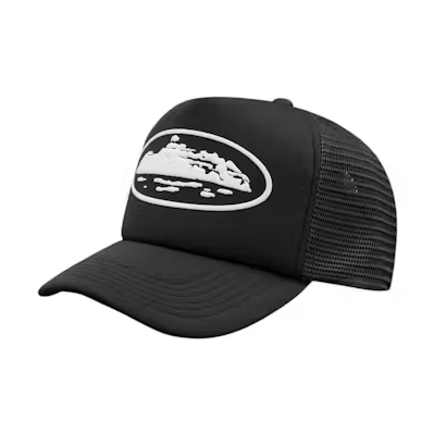 Corteiz Island Puff Print Trucker Hat Black
