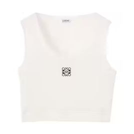 LOEWE Cropped Cotton Anagram Tank Top