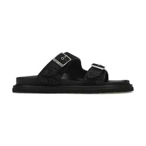 Dior Aqua Sandals Black Oblique Canvas