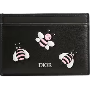 Dior x Kaws Card Holder Pink Bees Black