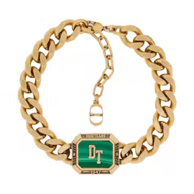Dior TEARS Chain Link Bracelet Gold/Malachite
