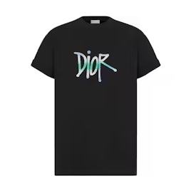Dior And Shawn Oversized Logo T-Shirt Black