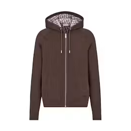 Dior x CACTUS JACK Zipped Hooded Sweatshirt Mocha