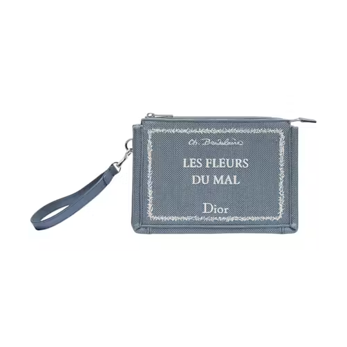 Dior A5 Les Fleurs Du Mal Triangle Pouch Blue/White