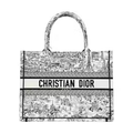 Dior "Paris All Over" Medium Book Tote White/Black