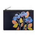 Dior Pouch Textured Calfskin Alex Foxton Print Navy Blue
