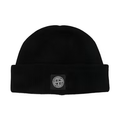 Stone Island Compass Patch Organic Cotton Beanie Black