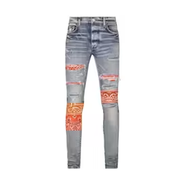AMIRI Vintage Bandana Artpatch Jeans Clay Indigo
