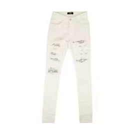 AMIRI Bandana Thrasher Skinny Jeans White
