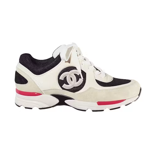 Chanel CC Logo Trainer Ivory Black Beige