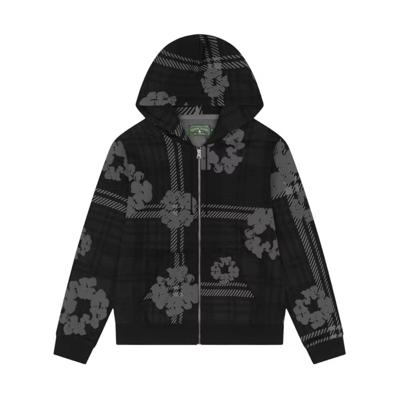 Denim Tears Plaid Cotton Wreath Zip Hoodie