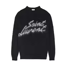 Saint Laurent 90S Sweater In Mohair Black White