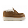 Prada Suede Platform Loafers Cinnamon