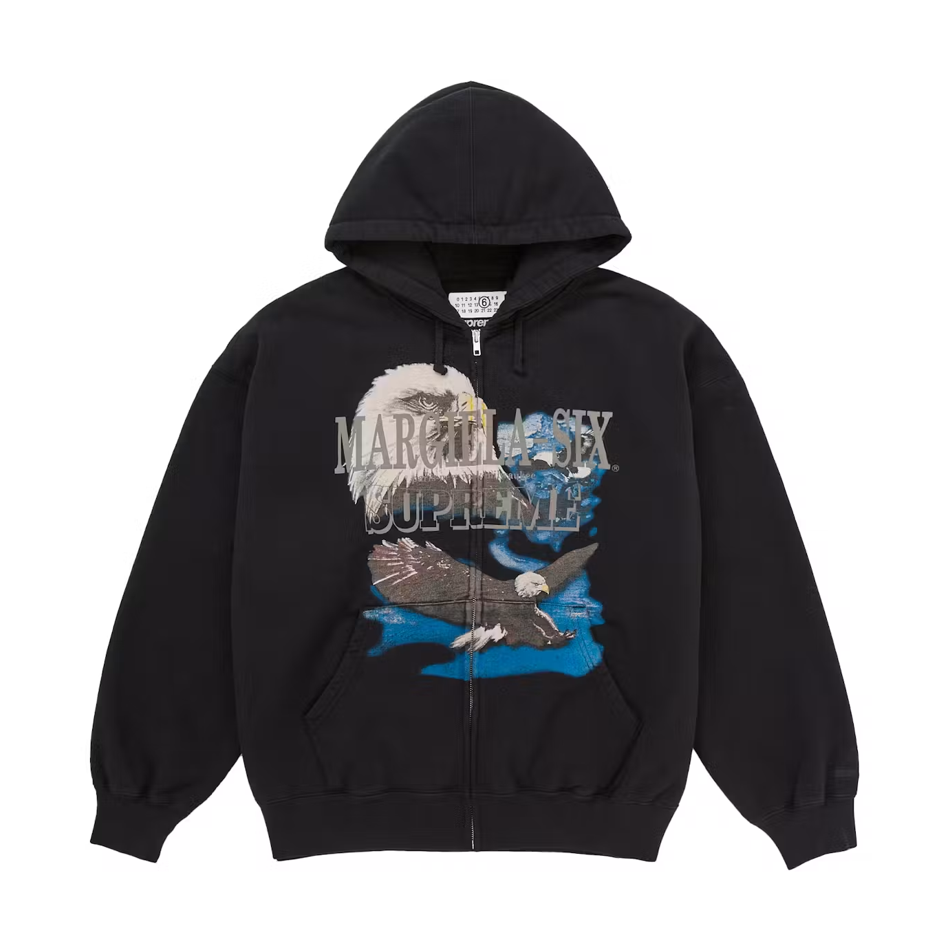 Supreme MM6 Maison Margiela Eagle Zip Up Hooded Sweatshirt Black