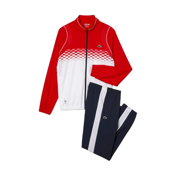 Lacoste Tracksuit Red Navy White