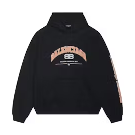 Balenciaga Wide Fit Hoodie Black/Orange/White