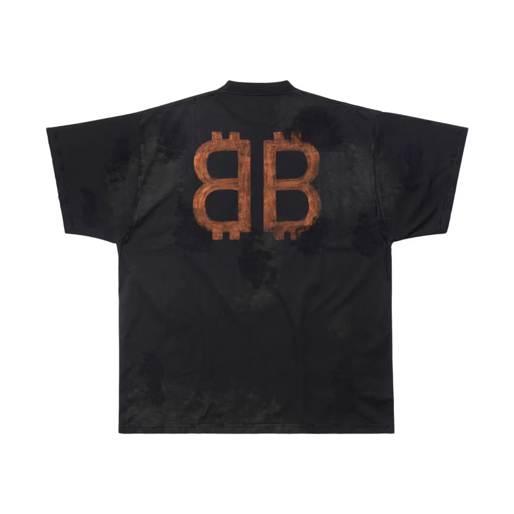 Balenciaga Crypto Oversized T-shirt Black Faded